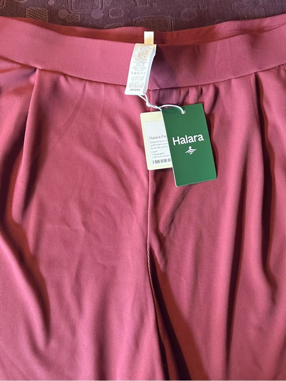 HALARA MicroWaffle Pants in Dusty Mauve 1X NWT - Picture 3 of 6